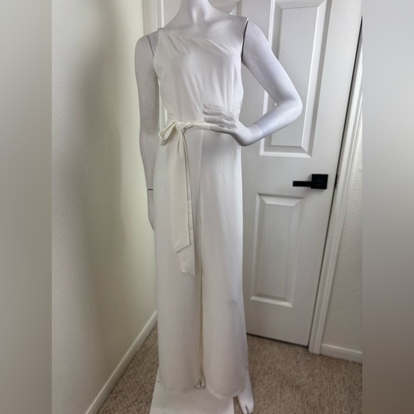 PETAL&PUP LEYTON JUMPSUIT - WHITE Elegant White Wide-Leg Pants Size 12. #336 - Picture 3 of 15